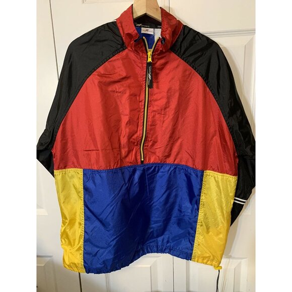 Vtg Pro Spirit Men’s Sz XL Red Yellow Blue Color Block Pullover 1/2 Zip Jacket - Picture 4 of 5